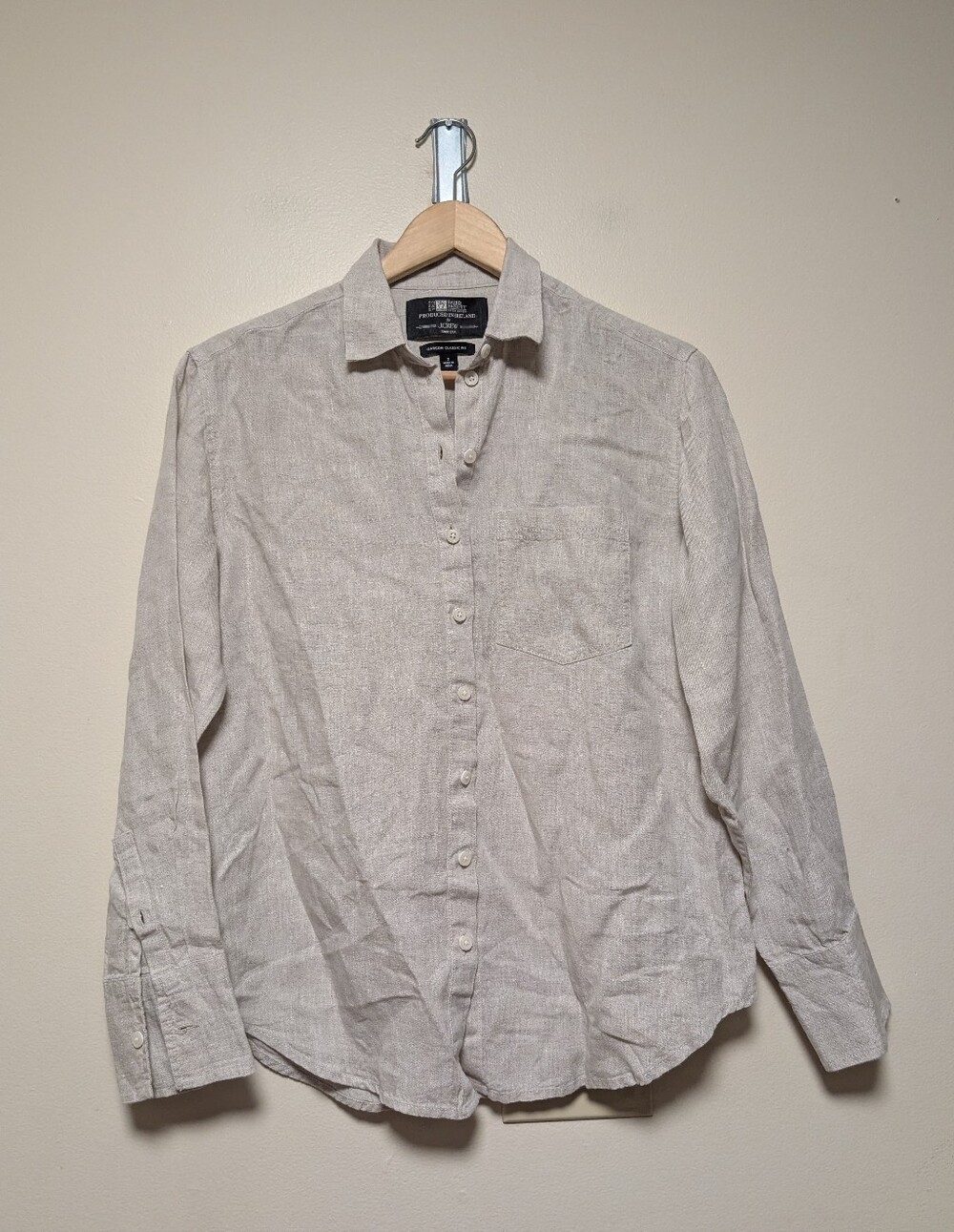 J.Crew Baird McNutt Irish Linen Shirt Garçon Fit Size 2 Oatmeal